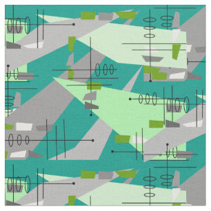 Ère atomique a inspiré le tissu d'art abstrait