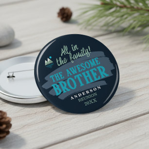 Ere Familie Karakter Awesome Broer ID1317 Ronde Button 4,0 Cm