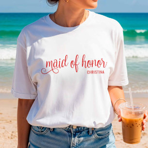 Ere-jongfer Calligrafie Rood Bach T-shirt