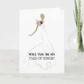Ere-juffrouw | Bruid die trouwjurk draagt Kaart (Voorkant)