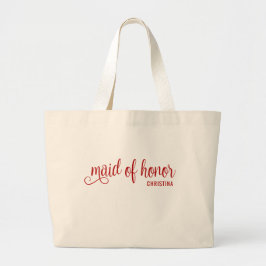 Ere-juffrouw Calligrafie Rood Bach Grote Tote Bag