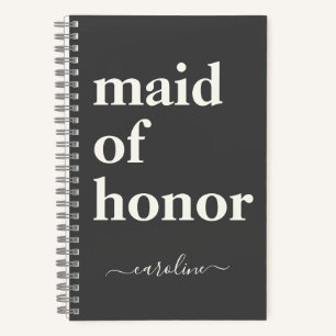 Ere-juffrouw Eenvoudig Minimalistisch Modern Naam  Notitieboek
