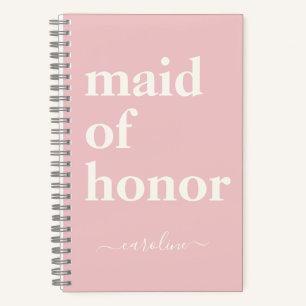 Ere-juffrouw Eenvoudig Minimalistisch Modern Roze Notitieboek