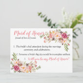 Ere-juffrouw kaart (Staand voorkant)