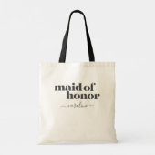 Ere-juffrouw Minimalistisch Modern Zwart Op Maat Tote Bag (Achterkant)