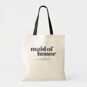 Ere-juffrouw Minimalistisch Modern Zwart Op Maat Tote Bag (Voorkant)