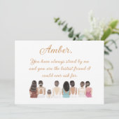 Ere-juffrouw of bruidsmeisje voorstelkaart kaart (Staand voorkant)