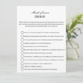 Ere-juffrouw plichten checklist, feest info  kaart (Staand voorkant)