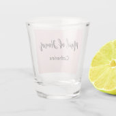 Ere-juffrouw Roze Bruiloftsfeest Script Shot Glas (Achterkant)