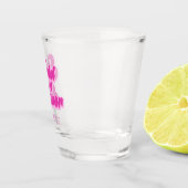 Ere-juffrouw Roze Retro Aangepaste Naam Shot Glas (Rechts)