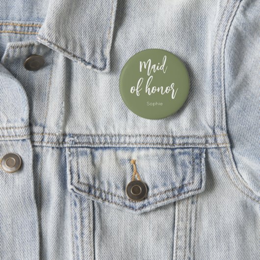 Ere-juffrouw Sage Green Trouwknoop Ronde Button 5,7 Cm (In situ)