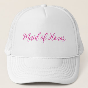Ere-juffrouw Trucker Hoed – Roze Schrift Ontwerp Pet