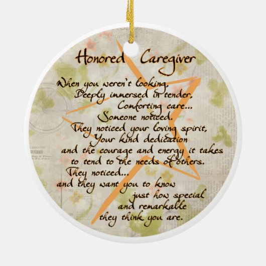 Ere-verzorger Acryl Ornament (Achterkant)