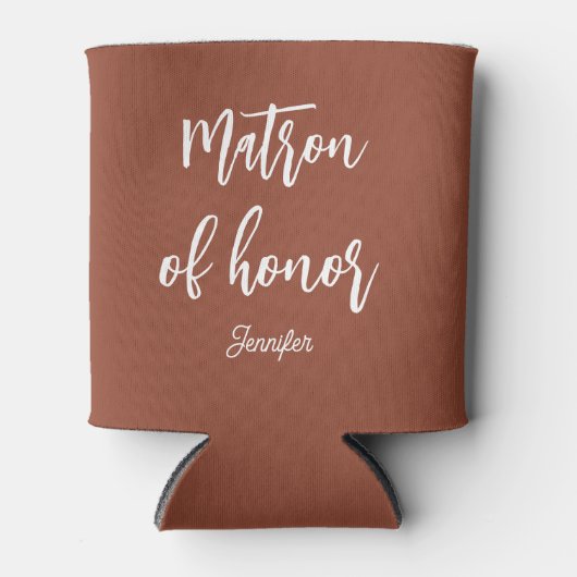 Erebeervrouw Brown White Bruiloft Blikjeskoeler (Voorkant)