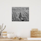 Erectie van de oude Egyptische Obelisk Poster (Keuken)