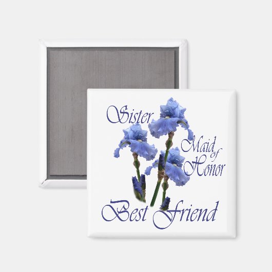 Eredienster/ Blauwe Iris Magneet (Voorkant / Achterkant)