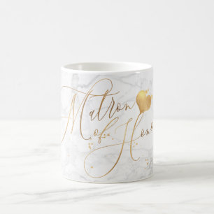 Ereheer/Marmer+Faux Gold Romantisch Script Koffiemok