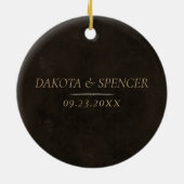 eremedaille | Gouden Bruids Partij Custom Keepsake Keramisch Ornament (Achterkant)