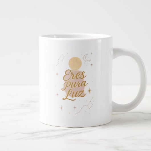 Eres Pura Luz ✨ | Celestial Gold & Lavender Design Extra Grote Beker (Rechts)