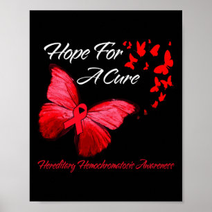 Erfelijke hemochromatose bewustzijn vlinder rood poster