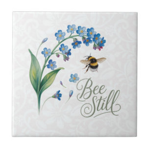 Erfenis   Bee Still Botanische Waterverf Bloemen Tegeltje