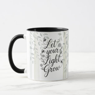 Erfenis Laat je licht groeien Botanische quote Mok