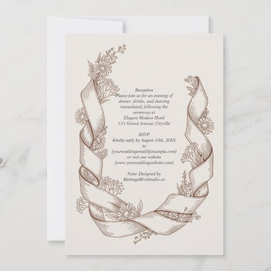 Erfenis Landelijke Zonnebloem Lint Botanische Trou Kaart (Achterkant)