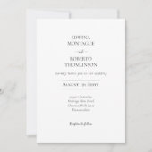 Erfenis Minimaal Klassiek Zwart en Wit Huwelijk Kaart (Voorkant)