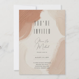 Erfenis Terracotta Blush Abstract Penseelstreek Kaart