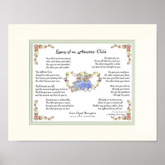 Erfenis van een Aangenomen Kind Klantenhandkalligr Poster (Voorkant)