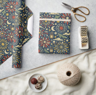 Erfenis Vuurlicht Viering Patroon Cadeaupapier
