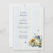 Erfenis Zonnebloem en Bij Metsglazen Bruiloft Kaart (Voorkant)