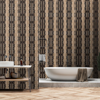 Erfenisketenstreep (Zwart + Zand) Luxe Behang