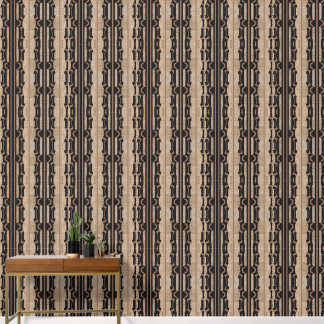 Erfenisketenstreep (Zwart + Zand) Luxe Behang