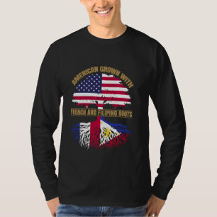 Erfgoed Amerikaans geteeld met Franse Filipijnse w T-shirt