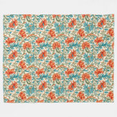 Erfgoed-geïnspireerde William Morris Sophisticated Fleece Deken (Voorkant (Horizontaal))