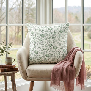 Erfgoed Luxe Salie Franse Toile Ambachtslieden Cot Kussen