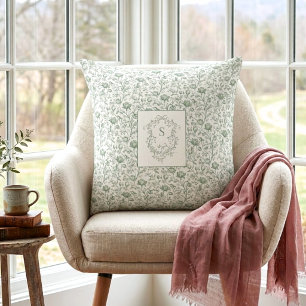 Erfgoed Luxe Salie Franse Toile Monogram Wapenschi Kussen