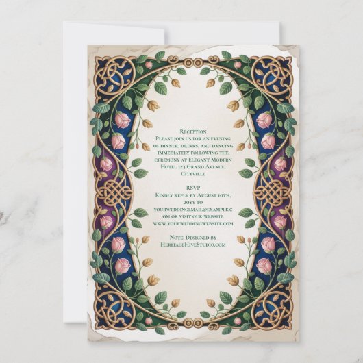 Erfgoed Middeleeuwse Keltische Knoop Sieraden Goud Kaart (Achterkant)