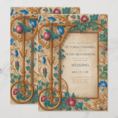 Erfgoed | Middeleeuwse Renaissance Gouden Sieraden Kaart (Voorkant / Achterkant)