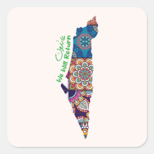 Erfgoed op de kaart van Palestina Vierkante Sticker