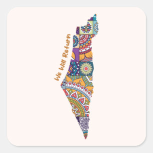Erfgoed op de kaart van Palestina Vierkante Sticker