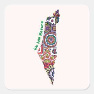 Erfgoed op de kaart van Palestina Vierkante Sticker