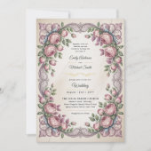 Erfgoed | Rococo en Victoriaanse Botanische Bruilo Kaart (Voorkant)