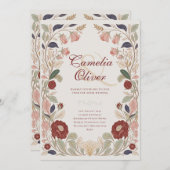 Erfgoed William Morris geïnspireerde trouwbloemen Kaart (Voorkant / Achterkant)