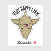 Erg blij dat ik Yam Funny Veggie Pun Sticker (Vel)