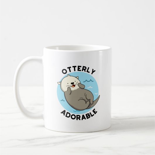 Erg Schattig Funny Otter Pun Koffiemok (Links)