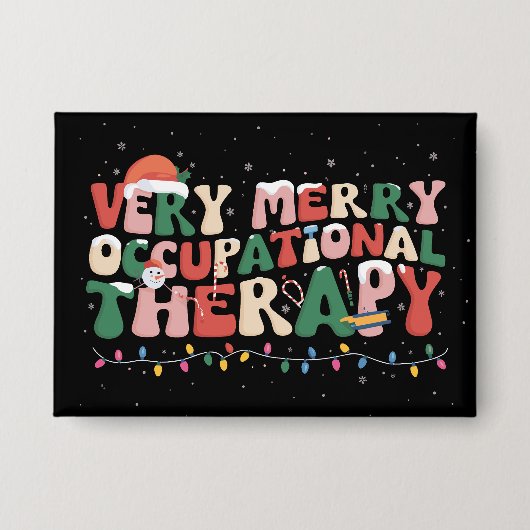 Erg vrolijke ergotherapie Kerstmis of Kerstmis Button (Voorkant)