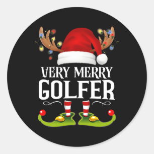 Erg vrolijke X-mas golfer Ronde Sticker