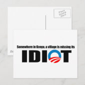 Ergens in Kenia mist een dorp zijn idioot Briefkaart (Voorkant / Achterkant)